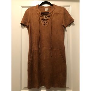 Brown Suede Mini Dress